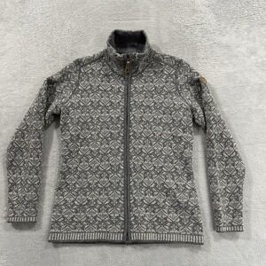 Fjallraven Snow Cardigan Women's Medium Fjall Raven Full Zip 100% Wool Fair Isle